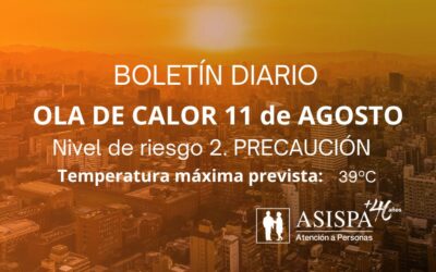 BOLETÍN DIARIO OLA DE CALOR 11 de AGOSTO  – NIVEL2: ALTO RIESGO