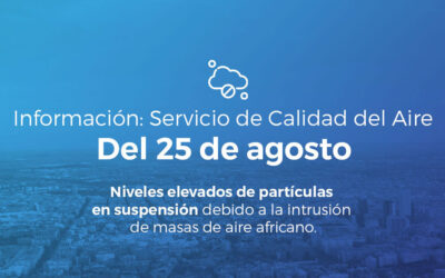 Partículas en suspensión por intrusión sahariana: 25 y 26 agosto 2023