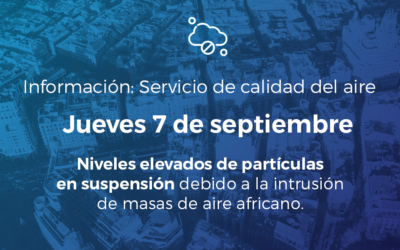 Información sobre contaminación atmosférica partículas en suspensión – 7 de septiembre