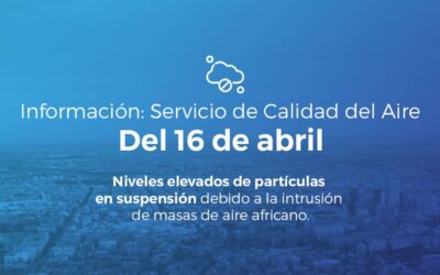Partículas en suspensión por intrusión sahariana. Alerta salud ambiental mañana martes 16 de abril de 2024