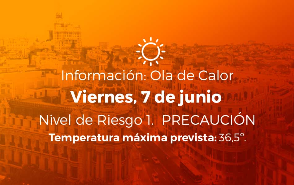 Ola de calor 7 de junio de 2024. Nivel de Riesgo: 1