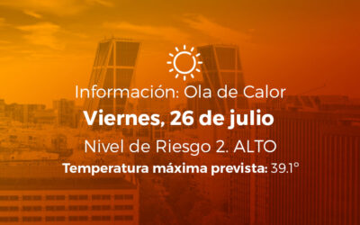 Ola de calor 26 de julio de 2024. Nivel de Riesgo: 2