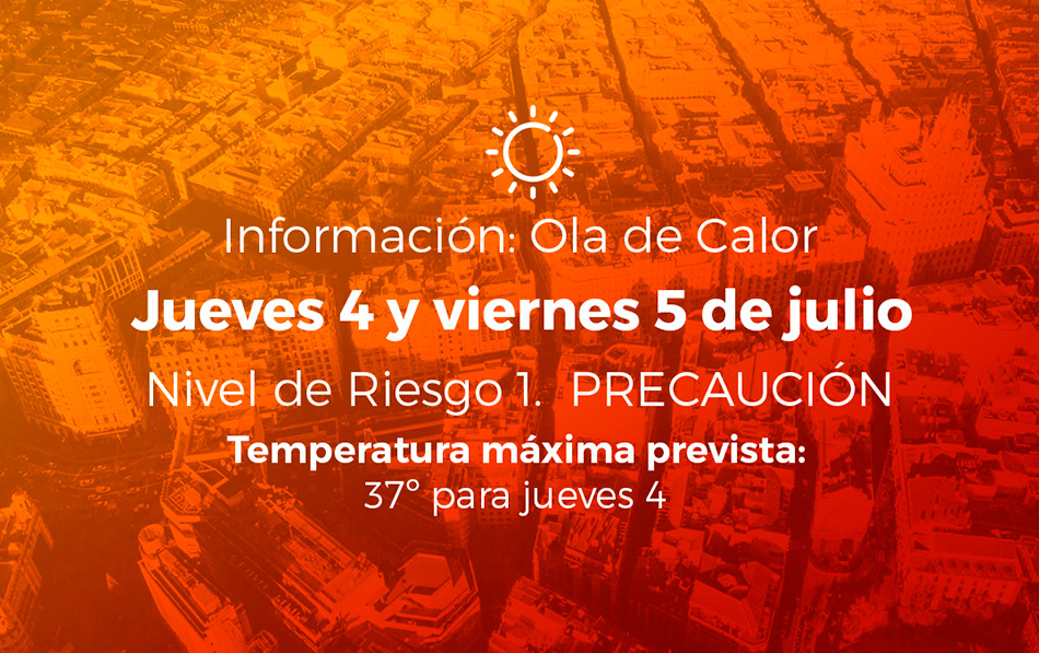 Ola de calor 4 y 5 de julio de 2024. Nivel de Riesgo: 1