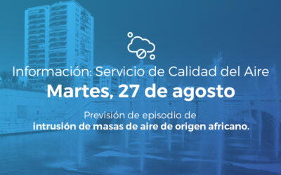 Alerta Salud Ambiental 27 de agosto de 2024: episodio de intrusión de masas de aire de origen africano