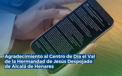 Agradecimiento al Centro de Día el Val de la Hermandad de Jesús Despojado de Alcalá de Henares