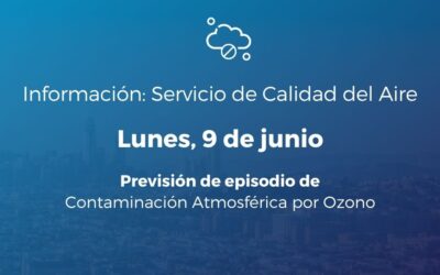 Previsión Niveles Elevados de Ozono | Lunes, 9 de junio de 2025