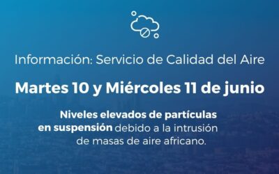 Alerta Salud Ambiental 10 y 11 de junio de 2025: episodio de intrusión de masas de aire de origen africano
