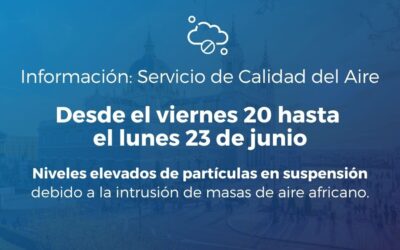 Alerta Salud Ambiental desde el viernes 20 hasta el lunes 23 de junio de 2025: episodio de intrusión de masas de aire de origen africano