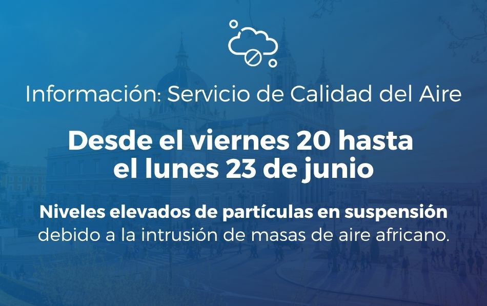 Alerta Salud Ambiental desde el viernes 20 hasta el lunes 23 de junio de 2025: episodio de intrusión de masas de aire de origen africano