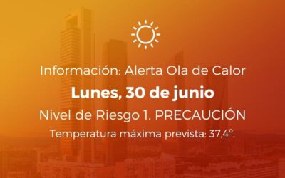 Ola de calor 30 de junio de 2025. Nivel de Riesgo: 1