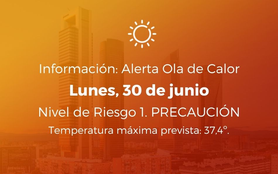 Ola de calor 30 de junio de 2025. Nivel de Riesgo: 1