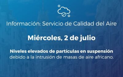 Alerta Salud Ambiental 2 de julio de 2025: episodio de intrusión de masas de aire de origen africano