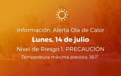 Ola de calor 14 de julio de 2025. Nivel de Riesgo: 1