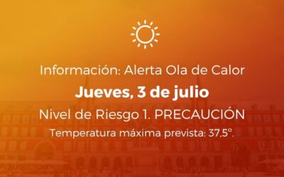 Ola de calor 3 de julio de 2025. Nivel de Riesgo: 1