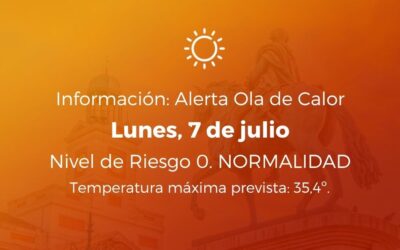 Ola de calor 7 de julio de 2025. Nivel de Riesgo: 0