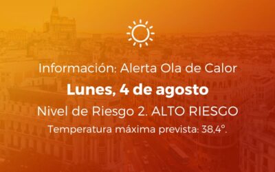 Ola de calor 4 de agosto de 2025. Nivel de Riesgo: 2