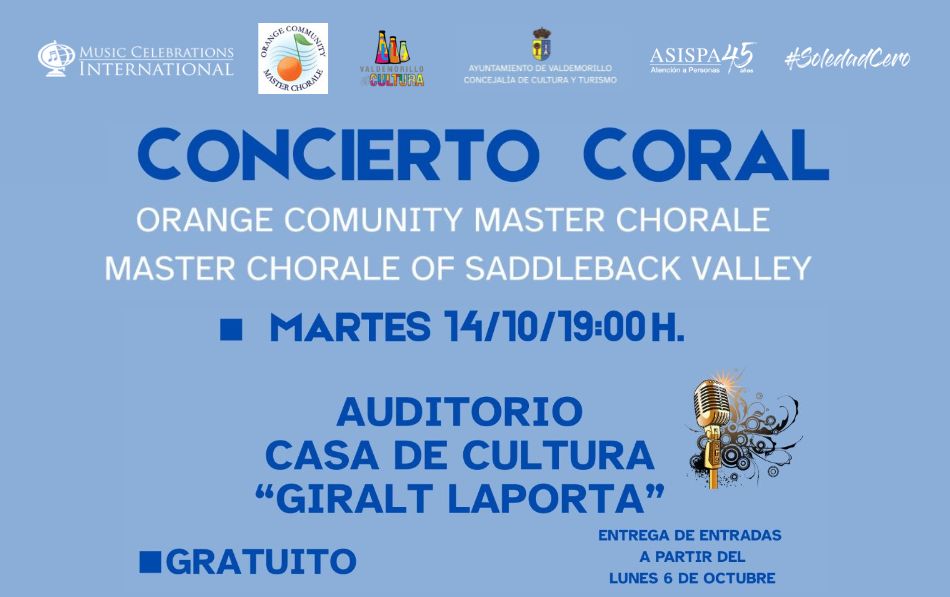 Concierto Coral en Valdemorillo: música para compartir dentro de la campaña #SoledadCero