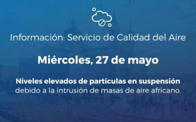 Alerta Salud Ambiental miércoles 27 de mayo de 2026: episodio de intrusión de masas de aire de origen africano