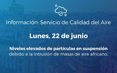 Alerta Salud Ambiental lunes 22 de junio de 2026: episodio de intrusión de masas de aire de origen africano