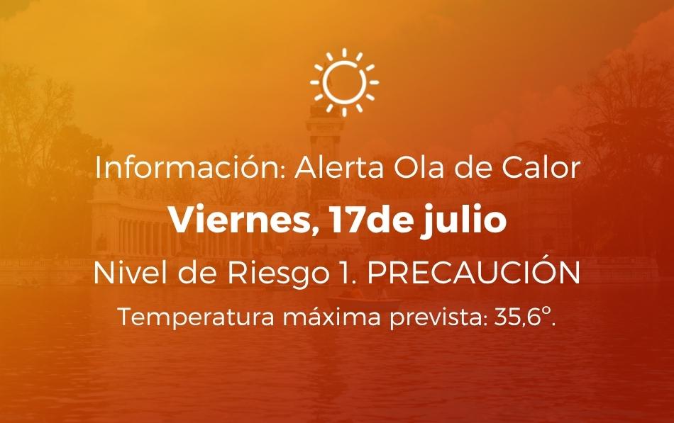 Alerta por calor: Nivel 1 (Precaución) desde hoy, viernes 17 de julio de 2026