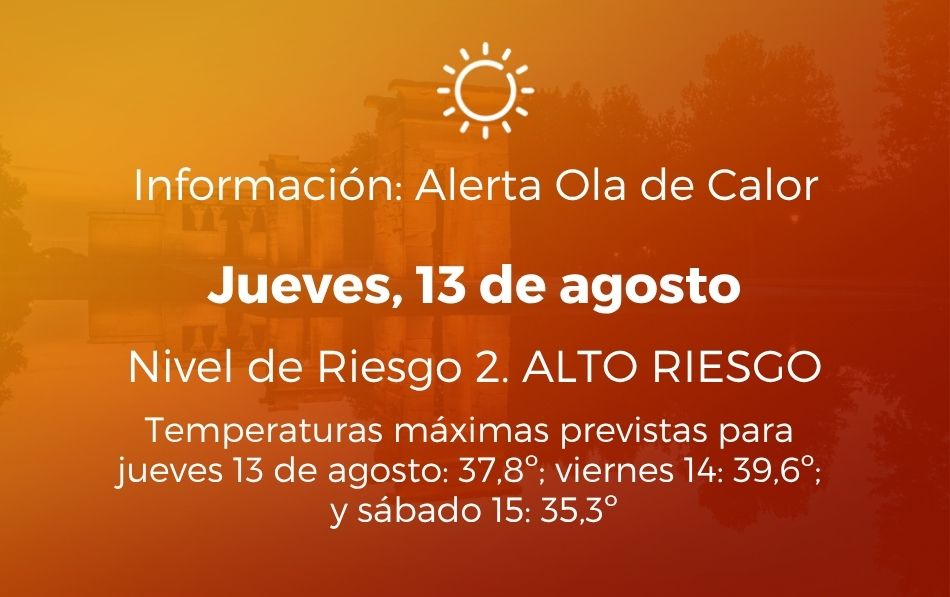 Alerta por calor: Nivel 2 (Riesgo alto) para hoy, martes 11 de agosto de 2026