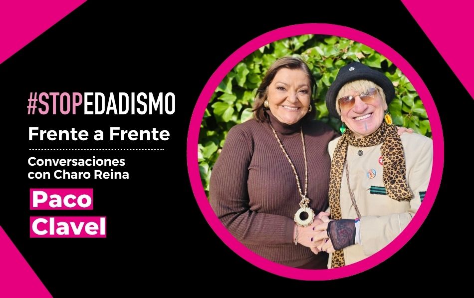 Charo Reina y Paco Clavel conversando ‘Frente a Frente’, como parte del episodio 20 del movimiento #StopEdadismo.